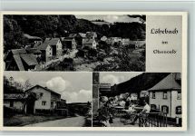 69488 W6943 Löhrbach , Kr Bergstraße - Ortsansicht Gasthaus Pension Zum Odenwald Terrasse 3-Bildaufnahme