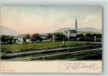 83236 W8212 Übersee 1905 - Teilansicht mit Kirche, Bahnlinie, gute Erhaltung AK