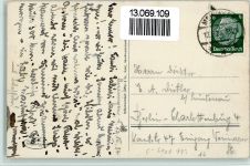 98617 O6100 Meiningen 1934 Mondschein Hotel Sächs. Hof, gute Erhaltung AK
