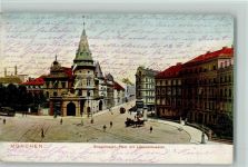 W8000 München Stiegelmayer-Platz , Straßenbahn 1902 AK Löwenbräukeller