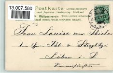 Karte mit Veilchenduft, Blumen - Verlag J.C. Schmidt Duftkarte 1902 Lithographie