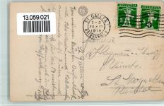 Serie 340-4 Katzenpaar unter einem Regenschirm - Stempelspuren Philipp, F. 1919