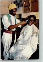 Volkstypen aus Arabien - mit dem Messer rasieren Friseur