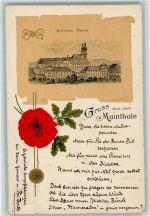 W8623 Bad Staffelstein Schloss Banz Siegel Blätter 1902 Prägedruck