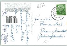 55606 W6570 Dhaun - Gasthaus Zur Burg Blick von Schloss Dhaun z. Brunkenstein Horlebeins Burgterrassen