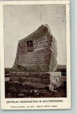 W7022 Echterdingen Gedenkstein - Denkmal AK Zeppelin, F. Graf von 1908 Gebrauchsspuren