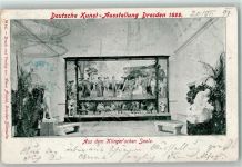 O8000 Dresden Deutsche Kunst-Ausstellung Innenaufnahme aus dem Klingerschen Saale Kunstausstellung 1899
