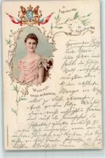 9711 Groningen 1880 - Portrait Wilhelmina Königin der Nederlanden Wappen Ort lt. Stempel