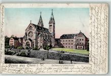 93413 W8490 Cham , Oberpf 1901 AK mit Goldfenster Redemptoristenkloster