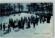 04539 O7222 Groitzsch b Pegau - Rodelbahn i. d. Hölle Schlitten Winter