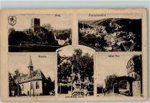09623 O9202 Frauenstein - Burg Kirche Tausendjährige Linde Altes Tor