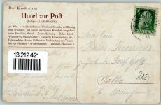 83700 W8185 Kreuth b Tegernsee 1911 Künstlerkarte Hotel zur Post , Entwurf Oscar Strelin