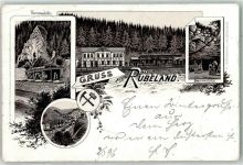 38889 O3725 Rübeland b Blankenburg, Harz 1896 Lithographie Hermannshöhe Hammer Werkzeug Bahnpost Halberstadt Vorläufer