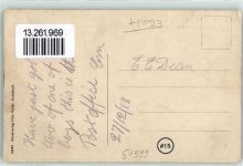 51399 W5093 Burscheid , Rheinl Gebrauchsspuren Kaiserliches Postamt Flagge