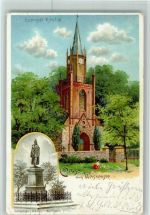 10115 O1120 Berlin, Weißensee Lithographie Evangel. Kirche Denkmal Kaier Wilhelm I.