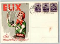 Werbung Elix dauerhafte Lampe AK WK II Lampe 1938 Künstlerkarte
