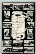 94032 W8390 Passau 1906 - Bierkrug Mehrbildkarte