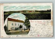 01616 O8405 Strehla 1904 Gebrauchsspuren Gasthof Reussen , 2 Eckknick e