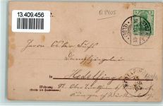 01616 O8405 Strehla 1904 Gebrauchsspuren Gasthof Reussen , 2 Eckknick e