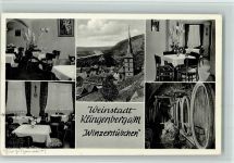 63911 W8763 Klingenberg a. Main 1954 - Winzerstübchen Kellerei mit Innenansichten , gute Erhaltung AK