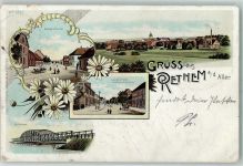 27336 W2818 Rethem Aller Gebrauchsspuren Langestraße Seebrücke Lithographie