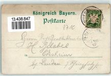 97318 W8710 Kitzingen 1897 Lithographie Kaiser Denkmal Rathaus Königplatz Folterturm