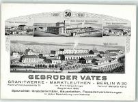 95168 W8688 Marktleuthen Lithographie Gebrüder Vates Granitwerke Fabrik Werk Wendenhammer Neumühl Bauarbeiten Grabdenkmäler
