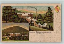 79429 W7841 Friedrichsheim 1900 Lithographie Fabriken Ortsansichten Wappen