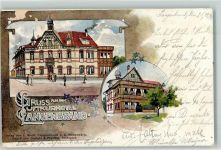 75328 W7542 Langenbrand , Württ 1900 Gebrauchsspuren Gruss aus dem Luftkurhotel Kurhaus sign. K. Fuchs Künstlerkarte