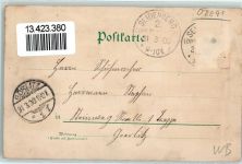 Reichenau i. Sachsen Bogatynia 1900 Lithographie Kirchenschule mit Umgebung Phönix Ev. Kirche Königl. Amtsgericht Gebrauchsspuren
