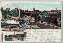 01936 O8293 Königsbrück 1907 Lithographie Baracken Bahngleise