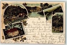 09405 O9360 Zschopau 1901 Lithographie Schloss Lichtenwalde Mühle Harrasfelsen Zschopauthal Schloss Lichtenwalde