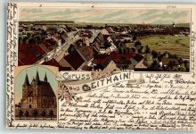 04643 O7230 Geithain 1900 Lithographie Nikolaikirche