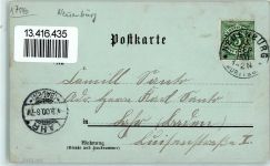 75305 W7540 Neuenbürg , Württ 1900 Lithographie / Mondschein Hauptstraße Vorstadt Schlosstor