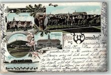 04779 O7264 Hubertusburg 1899 Gebrauchsspuren Collmberg Kgl. Jagdschloß Kath. Hofkirche Horstsee Lithographie