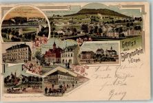 01773 O8242 Bärenstein , Osterzgeb 1905 Lithographie Gemeinde- und Postamt Hotel Sächsisches Haus Bierbrauerei zur Bierquelle