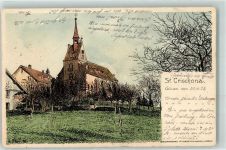 W7850 Lörrach Kirche St. Crischona Daur, H. Lithographie / Künstlerkarte