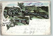 96337 W8642 Lauenstein , Oberfr 1900 Lithographie Burg Gasthaus Friedrich Herrmann