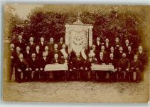 17291 O2130 Prenzlau 1898 Foto AK Gruppenaufnahme Männerchor Ort handschriftlich