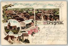 26655 W2910 Westerstede 1902 Lithographie Secundär-Bahn Peterstraße