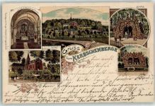 37351 O5603 Dingelstädt , Eichsfeld 1899 Lithographie Kerbschenberge Franziskaner Kloster Kirche Oelbergs Grotte Grotte der drei schlafenden Jünger Ort lt. Stempel