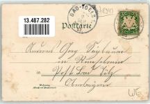 87727 W8943 Babenhausen , Schwab 1902 Lithographie Hauptstraße Bahnhof Wappen