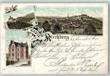 74592 W7184 Kirchberg an der Jagst 1898 Gebrauchsspuren Schloss Hornberg Villa Schön-Eck Lithographie