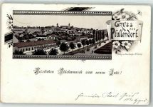 88630 W7798 Pfullendorf , Baden 1898 Vorläufer Bahnhof Eisenbahn Neu Jahr Lithographie