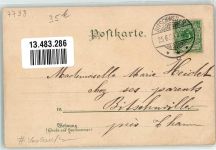 88630 W7798 Pfullendorf , Baden 1898 Vorläufer Bahnhof Eisenbahn Neu Jahr Lithographie