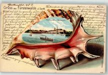 15517 O1240 Fürstenwalde , Spree 1902 Prägedruck Muschel Fürstenwalde Spree