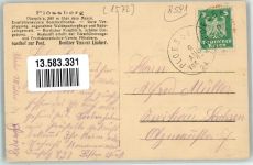 95703 W8591 Plößberg , Oberpf 1924 - Unterer Markt Postamt Gasthaus zur Post Am Bärenweiher