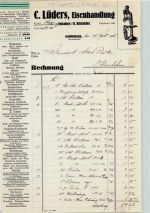 38364 W3338 Schöningen Briefkopf Rechnung von 1935 C. Lüders Eisenhandlung