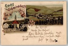 06905 O4603 Bad Schmiedeberg 1898 Lithographie Dorfkirche