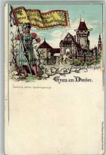 O8000 Dresden Eingang zur alten Stadt Kunstausstellung 1902 Lithographie / Künstlerkarte